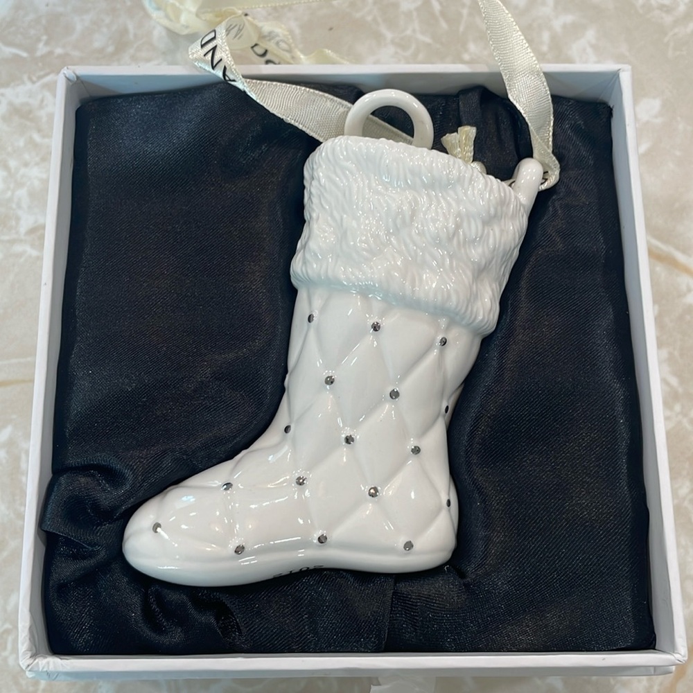 New Pandora Christmas Ornament Stocking Limited Edition Porcelain Boot 2012